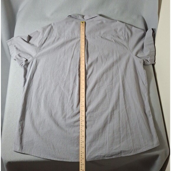 Jekaoyi Shirt Men's Shirt 3XL XXXL Gray Linen Blend Short Sleeve Button Up - Picture 5 of 6